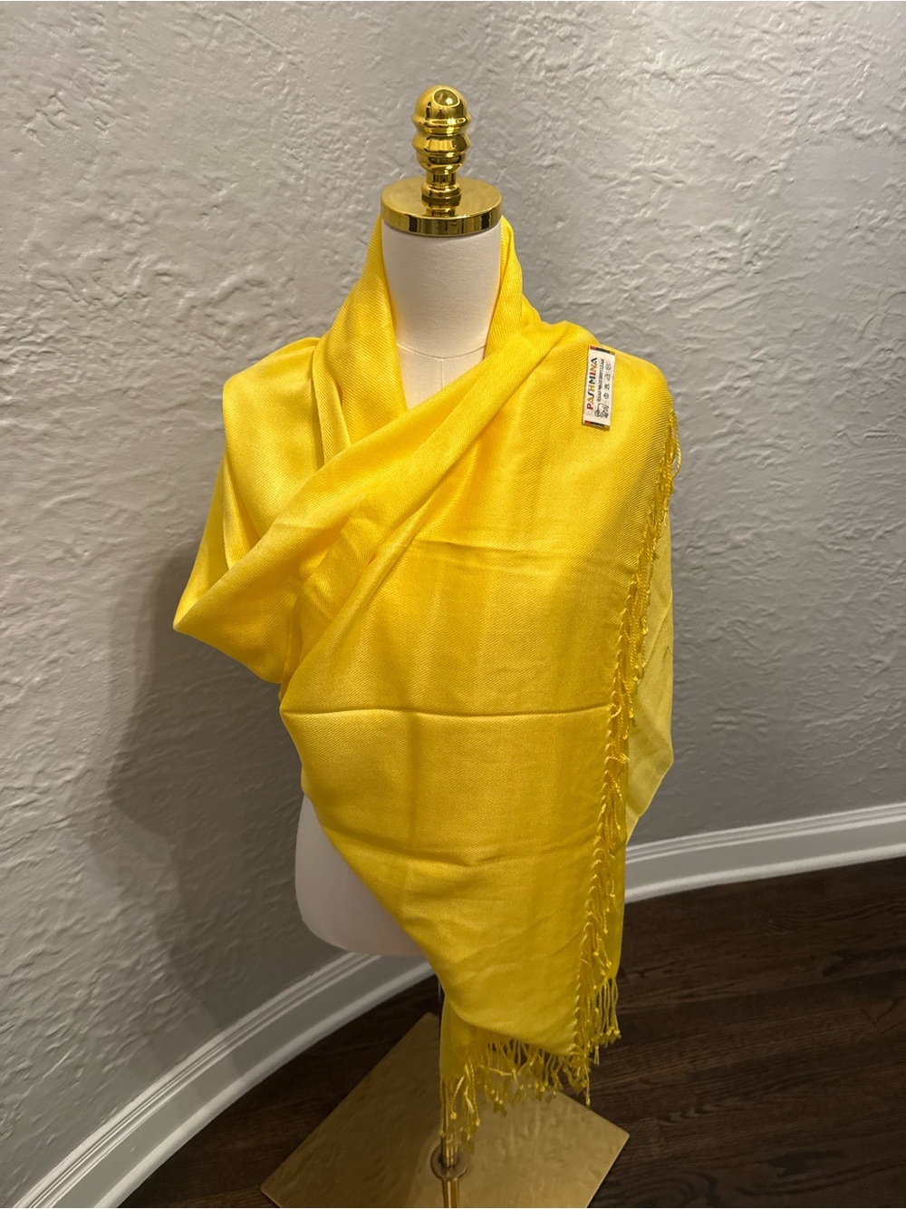 pashmina Bright Yellow Tassel Wrap